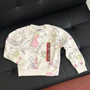 Disney Cream Bambi Print Girls Sweatshirt with Pink Accents